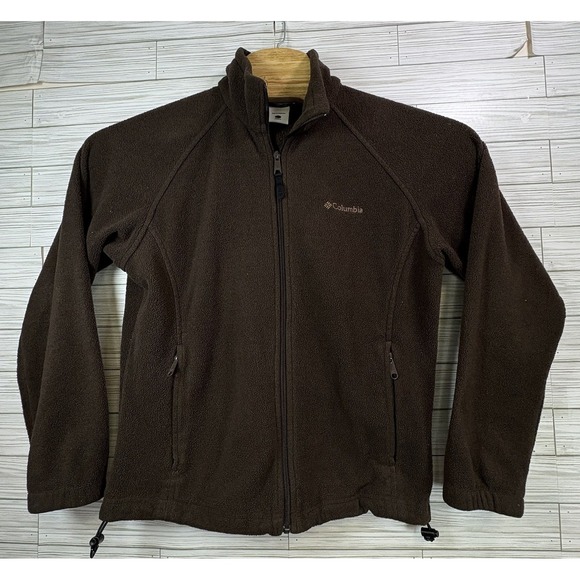 Columbia Women's‎ Sportswear Full Zip Brown Fleece Jacket Polyester Size Lg - Picture 1 of 8